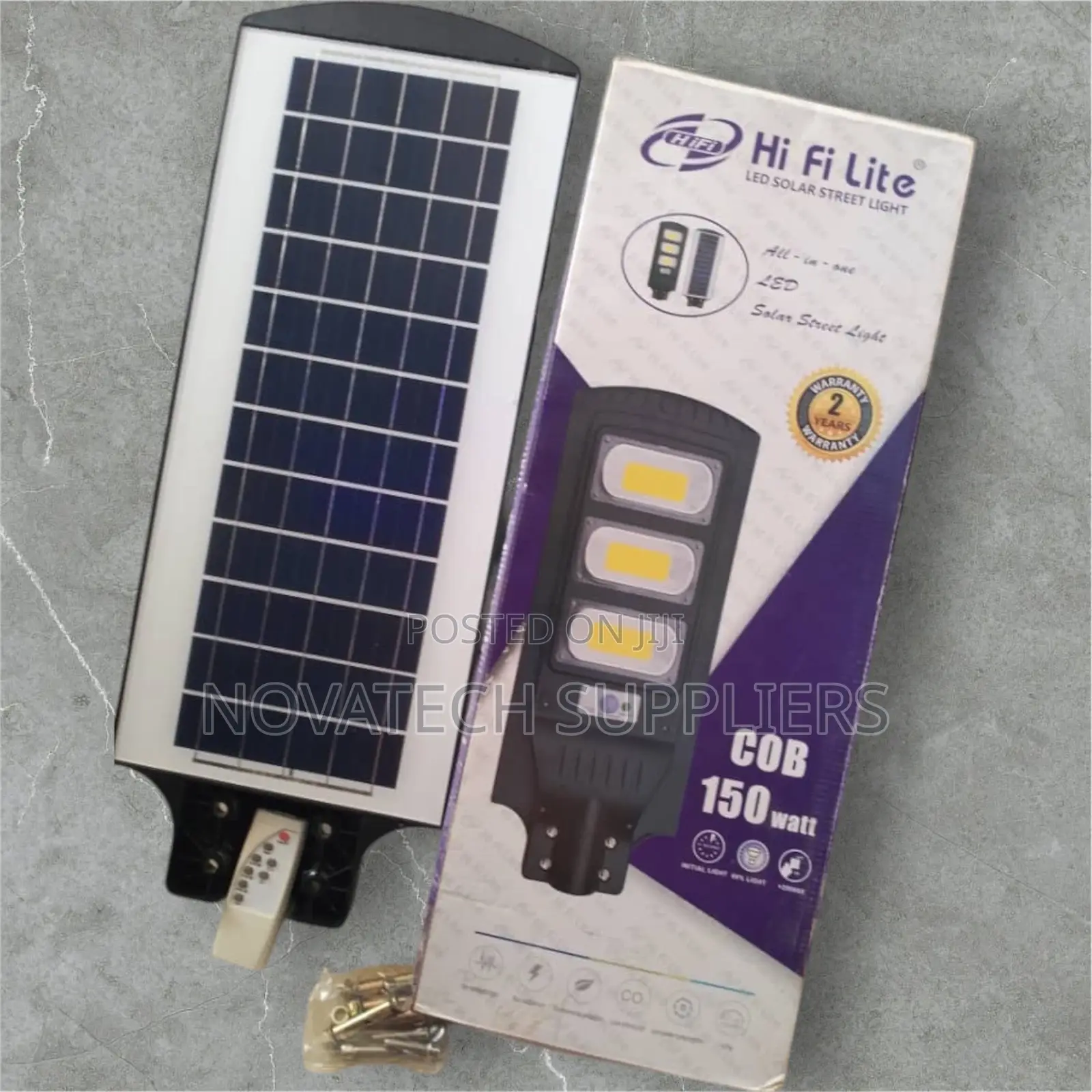 150W Original Hi Fi Lite LED Solar Street Lights Hank