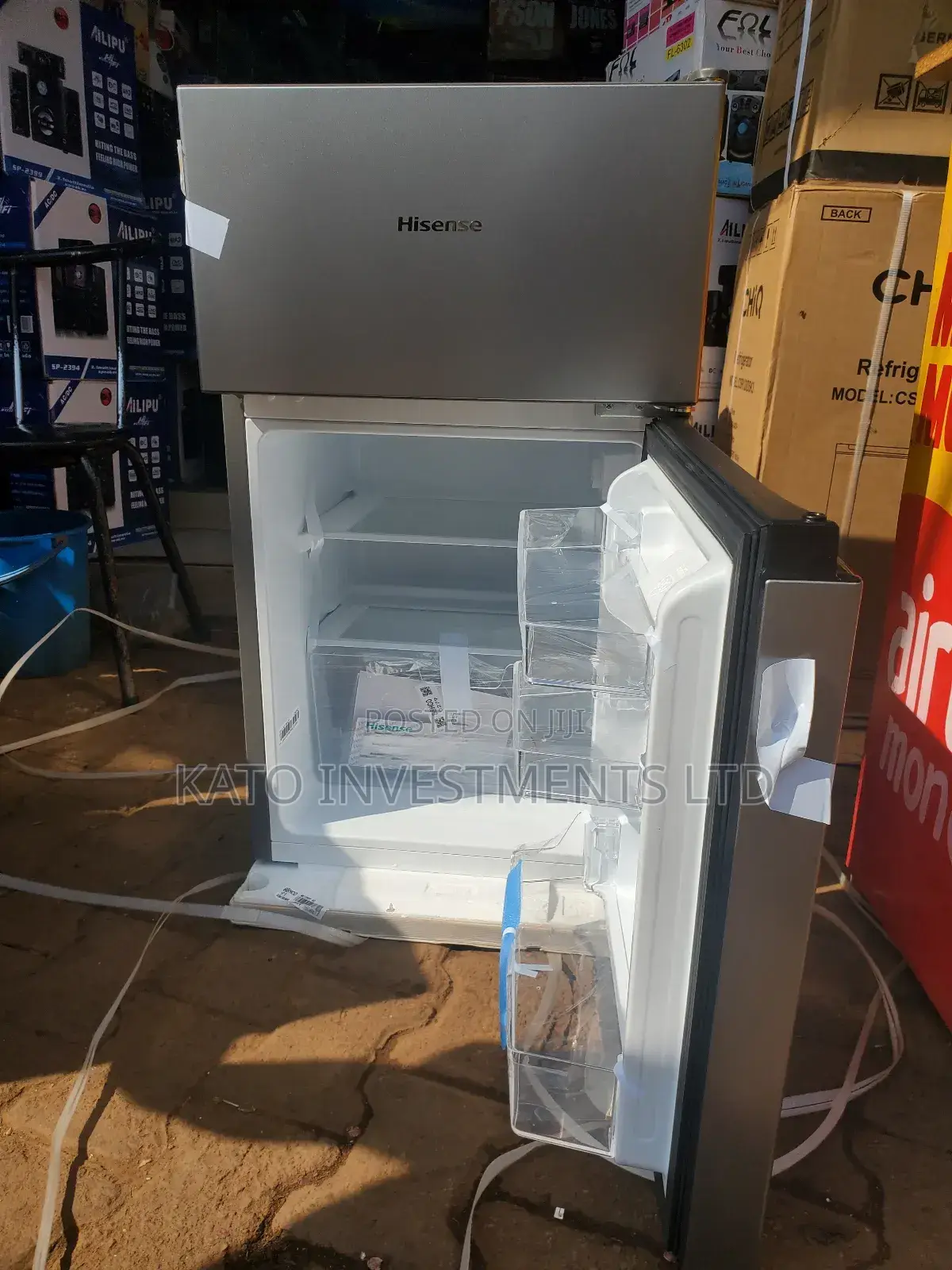 Hisense Gray Double Door 120L Fridge
