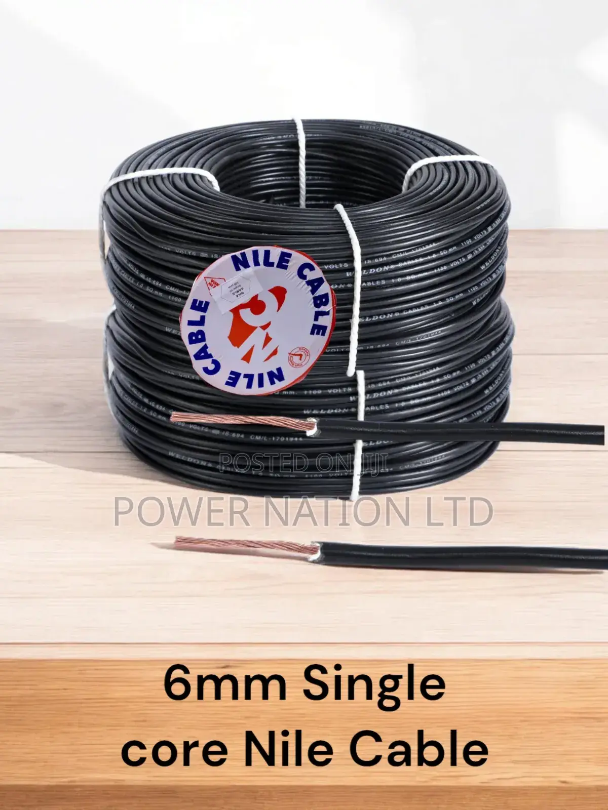 6mm Black Nile Single Core Cable