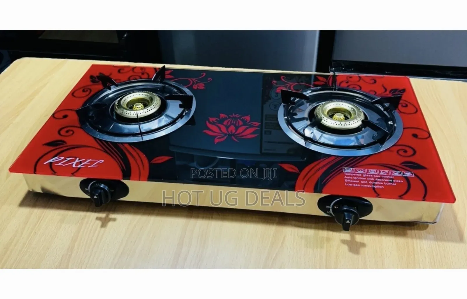 Double  Burner Tempered Glass Gas Stove Automatic Ignition