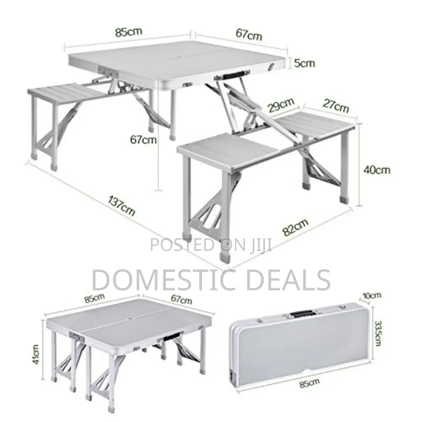 Folding Picnic Table and Stool Set