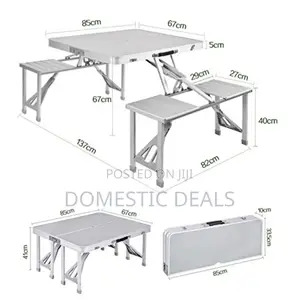 Folding Picnic Table and Stool Set