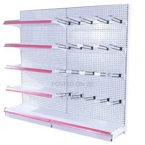 Single Sided Supermarket Shelf With Pegboard