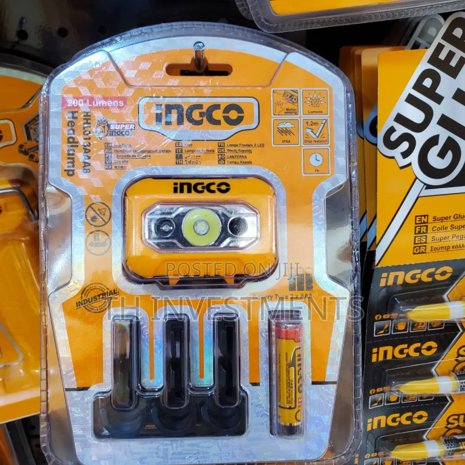 INGCO Headlamp 200 Lumens - Orange