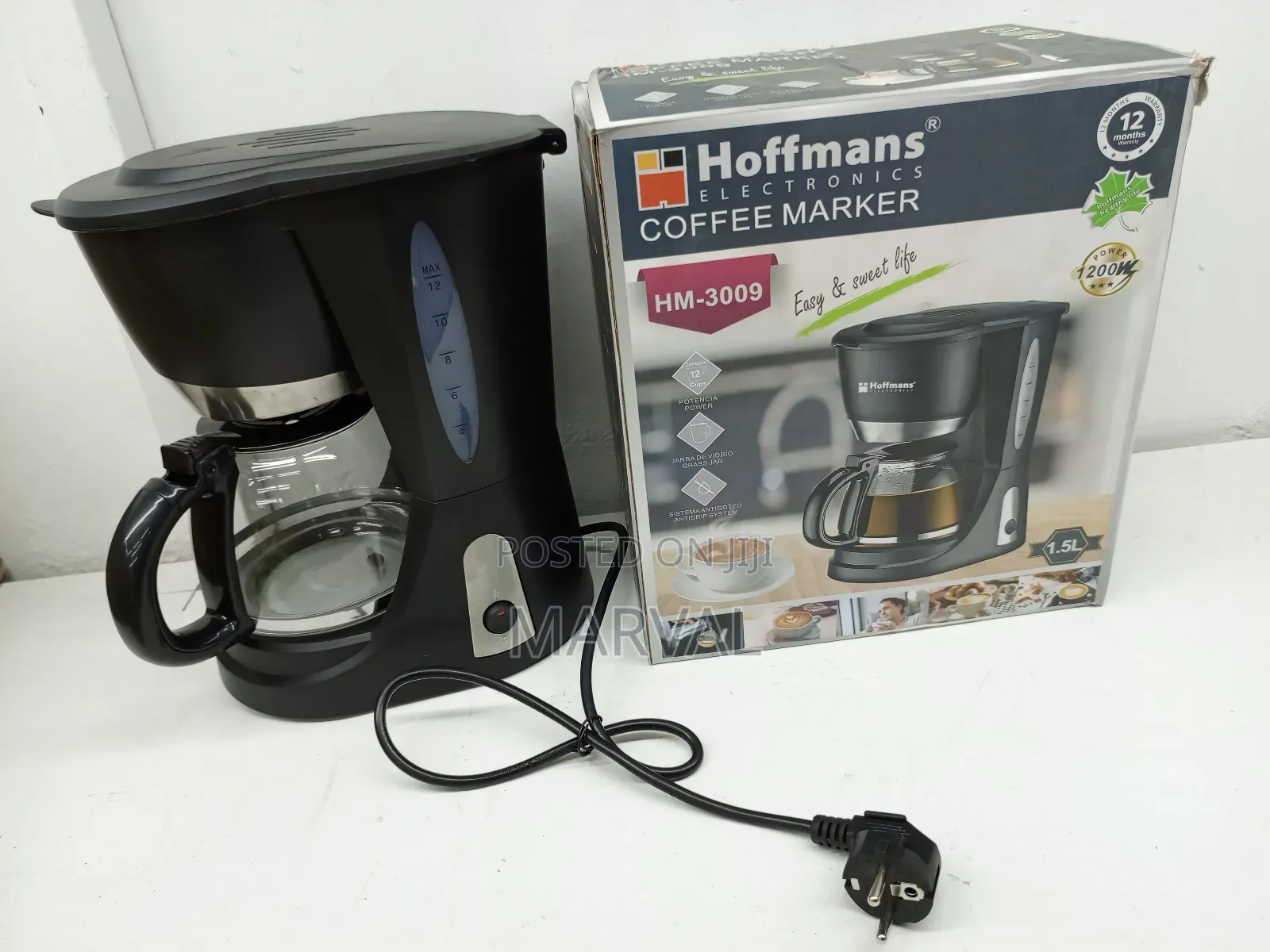 Hoffman 1.5L Coffee Maker (12 Small Cups)