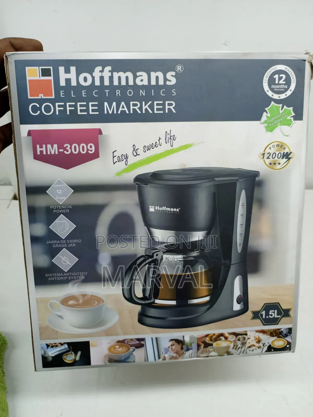 Hoffman 1.5L Coffee Maker (12 Small Cups)