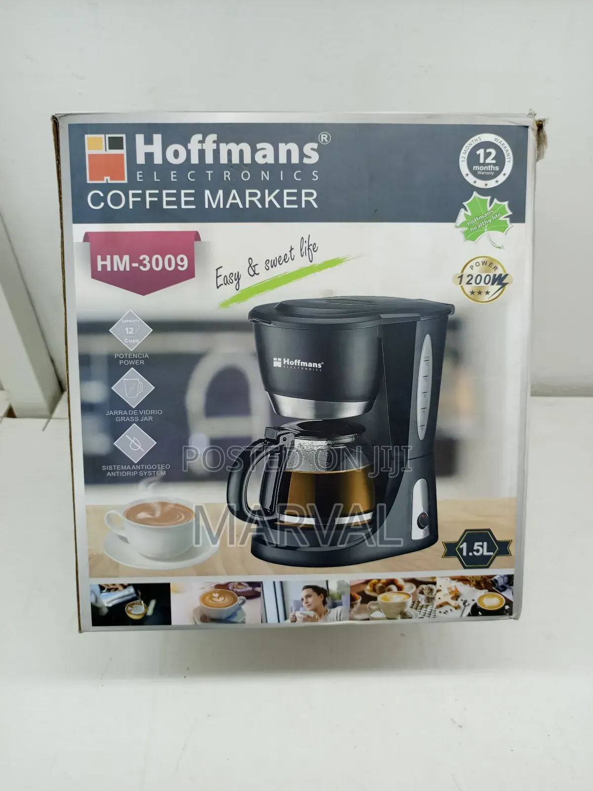 Hoffman 1.5L Coffee Maker (12 Small Cups)