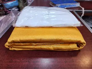 White Net, Yellowish- Orange Curtains