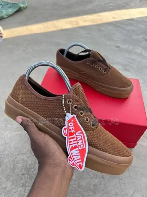 Brown Double Sole Men Vans Rubber Shoes