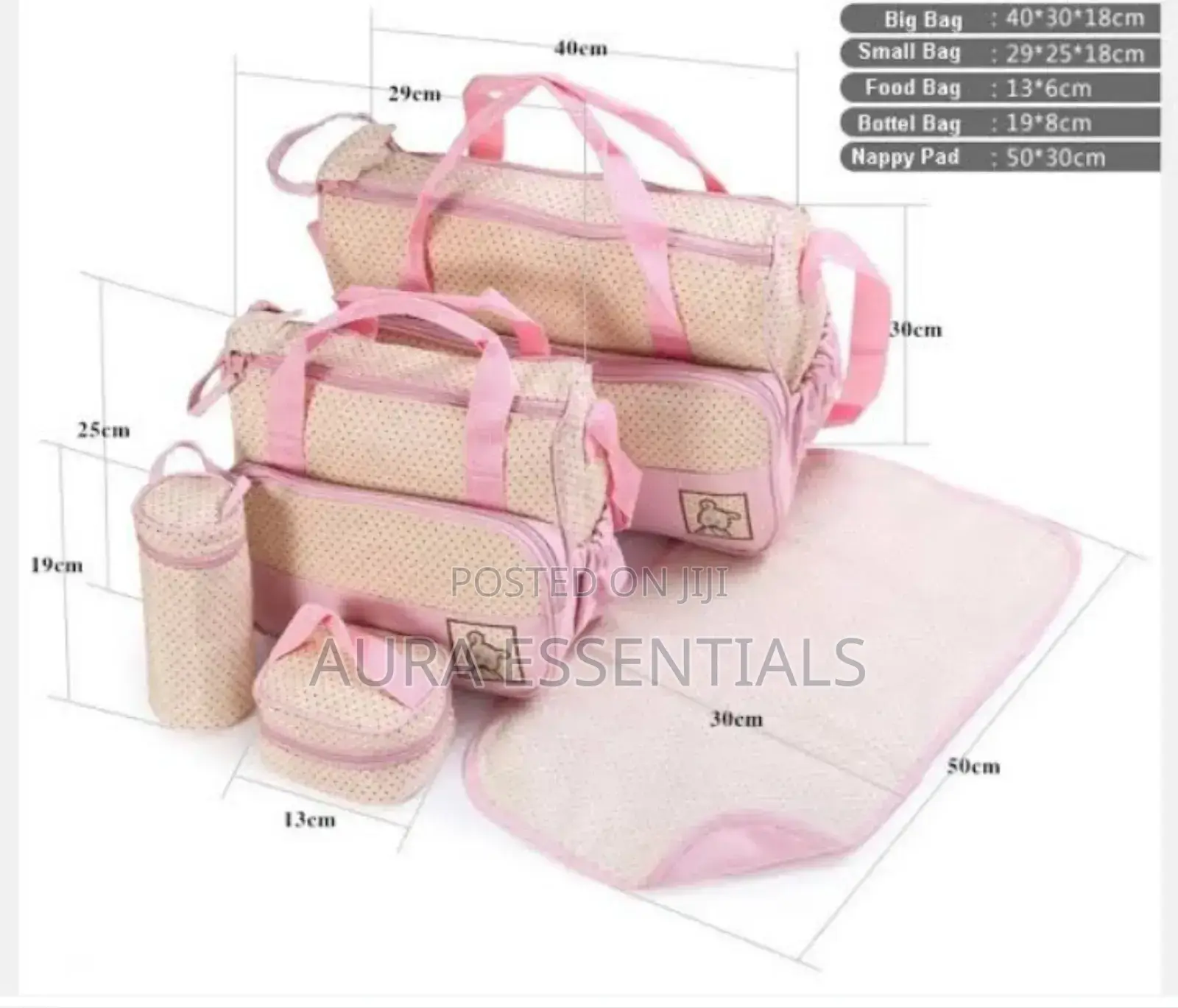 5 in 1 Large Diaper Nappy Tote Maternity Bag