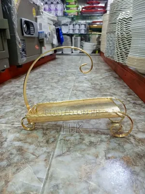 Gold-Colored Metal Utensil Holder