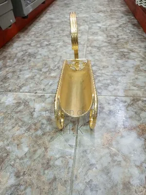 Gold-Colored Metal Utensil Holder