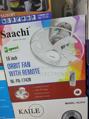 Saachi 16inch Orbit Ceiling Fan With 3 Speed Remote Control