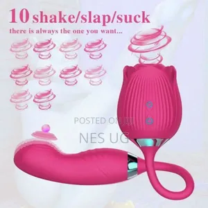 10 Modes Suction Thrust Rose Vibrator - Rose Red