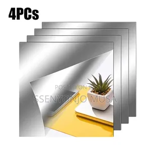 4pcs 3d Mirror Wall Stickers - Self-Adhesive, Flexible, Art-