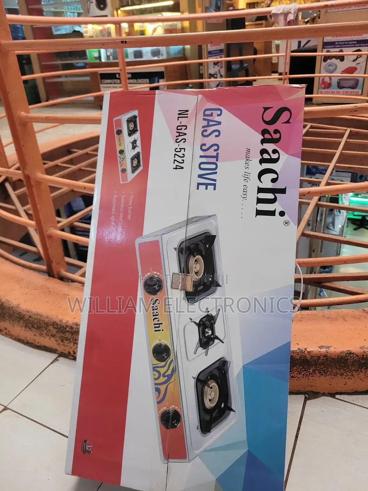 Saachi 3 Burner Gas /Automatic Ignition Gas Burner