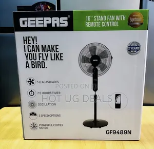 Geepas Stand Fan With Remote Control -black