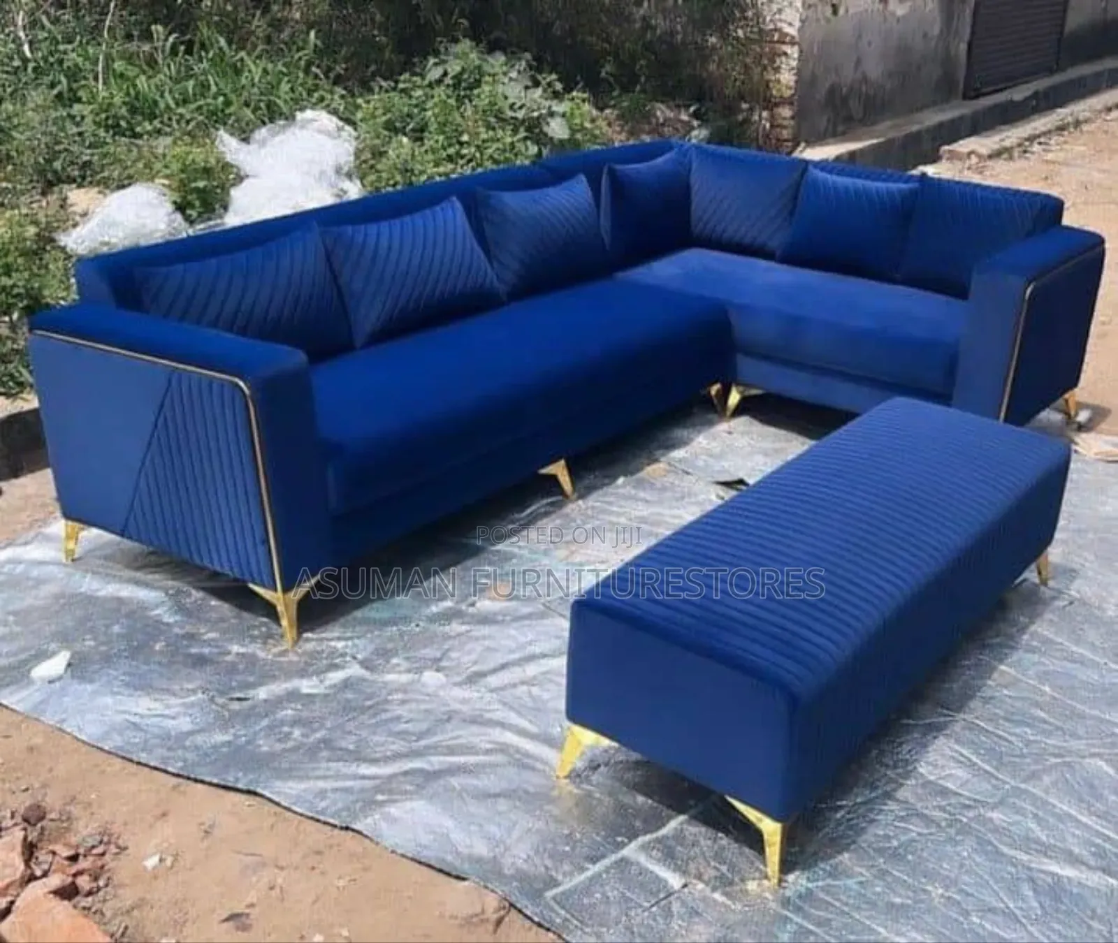 L Shape Sofa With Puff Call Us On