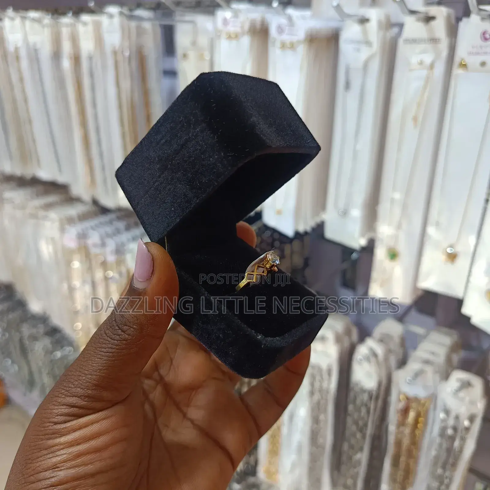 Raven Engagement/Wedding Ring Box - Velvet Black