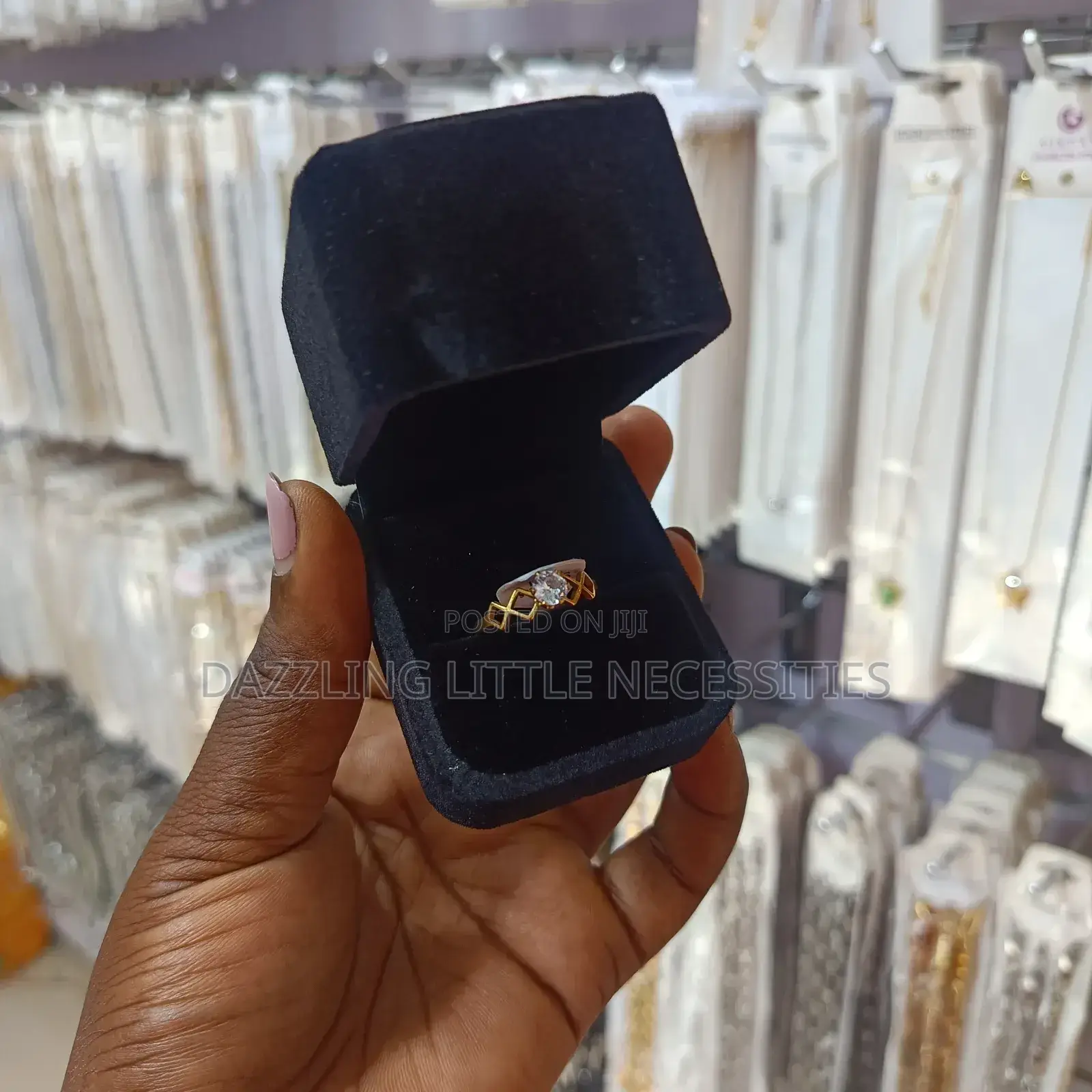 Raven Engagement/Wedding Ring Box - Velvet Black