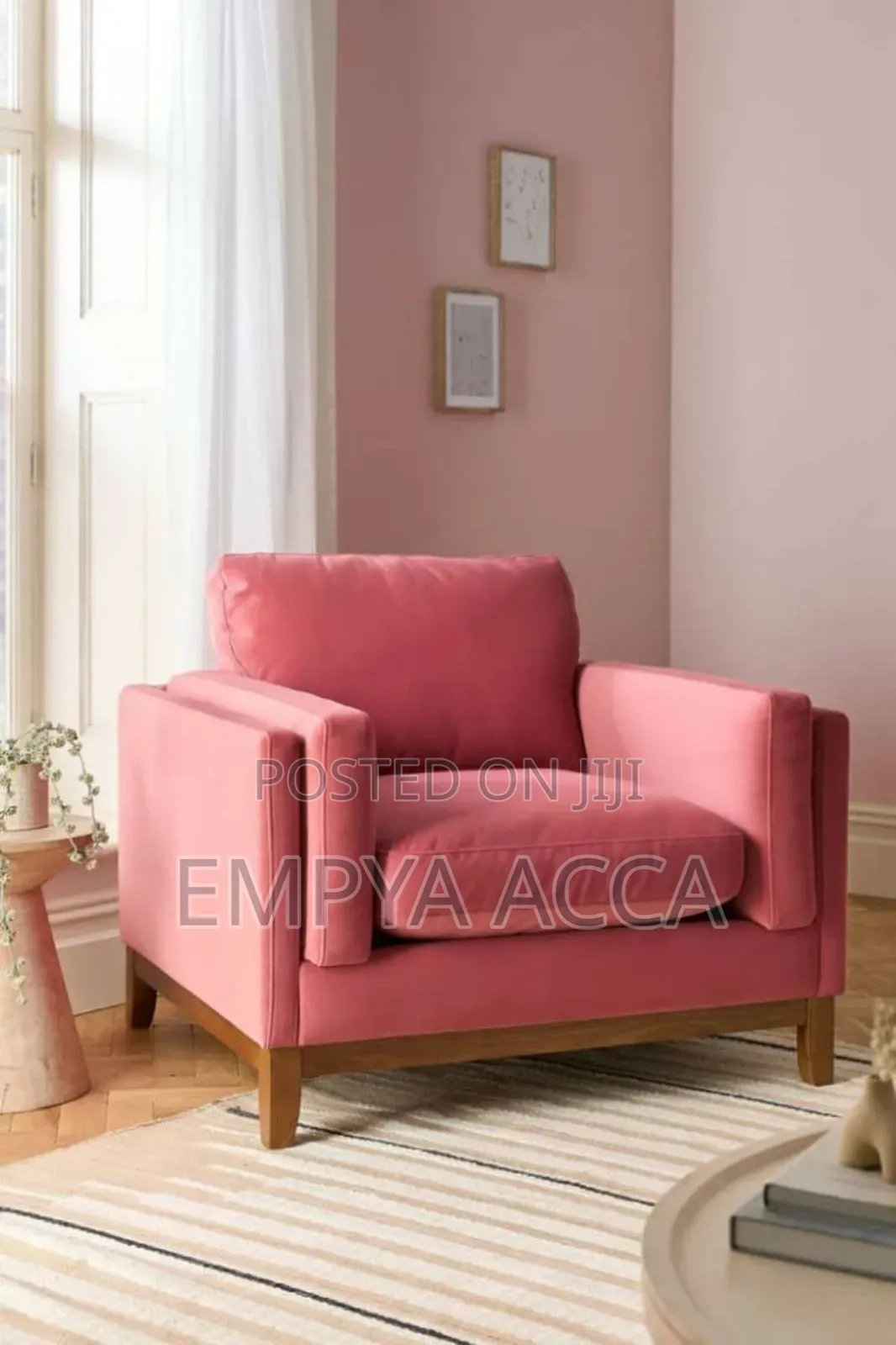 Single Pink Sofa Set