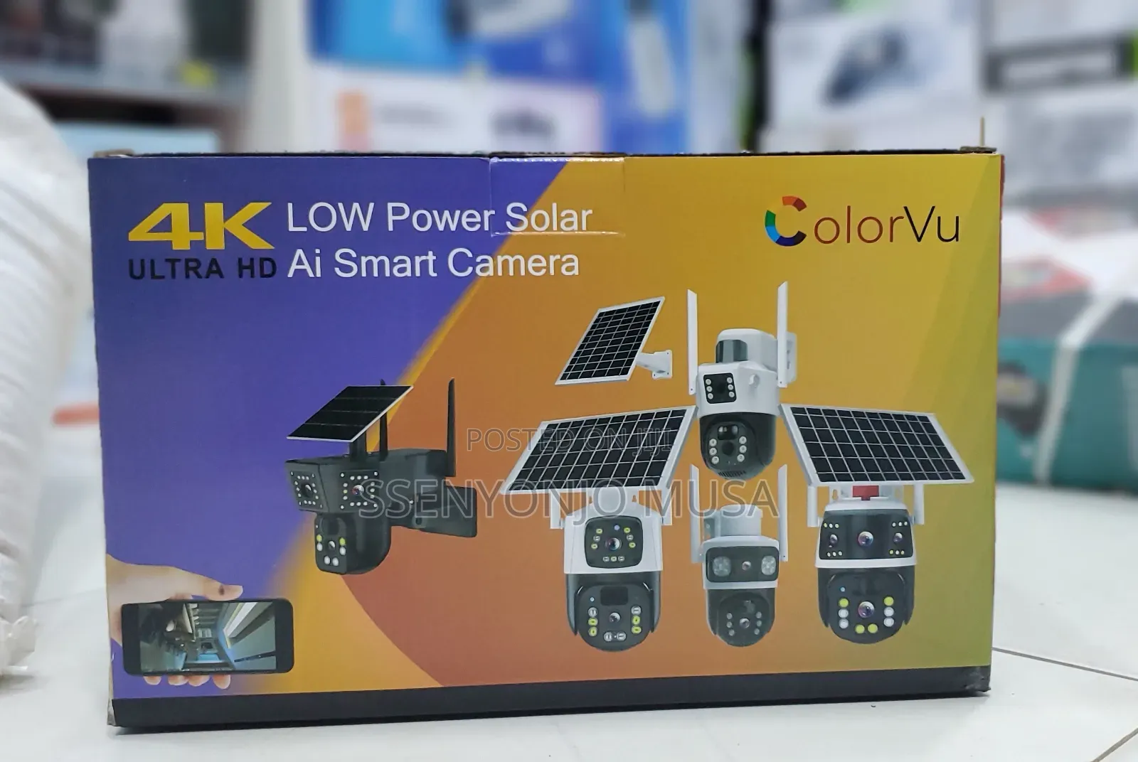 Low Power Solar Ai Smart Camera-Colorvu V380-Night Vision