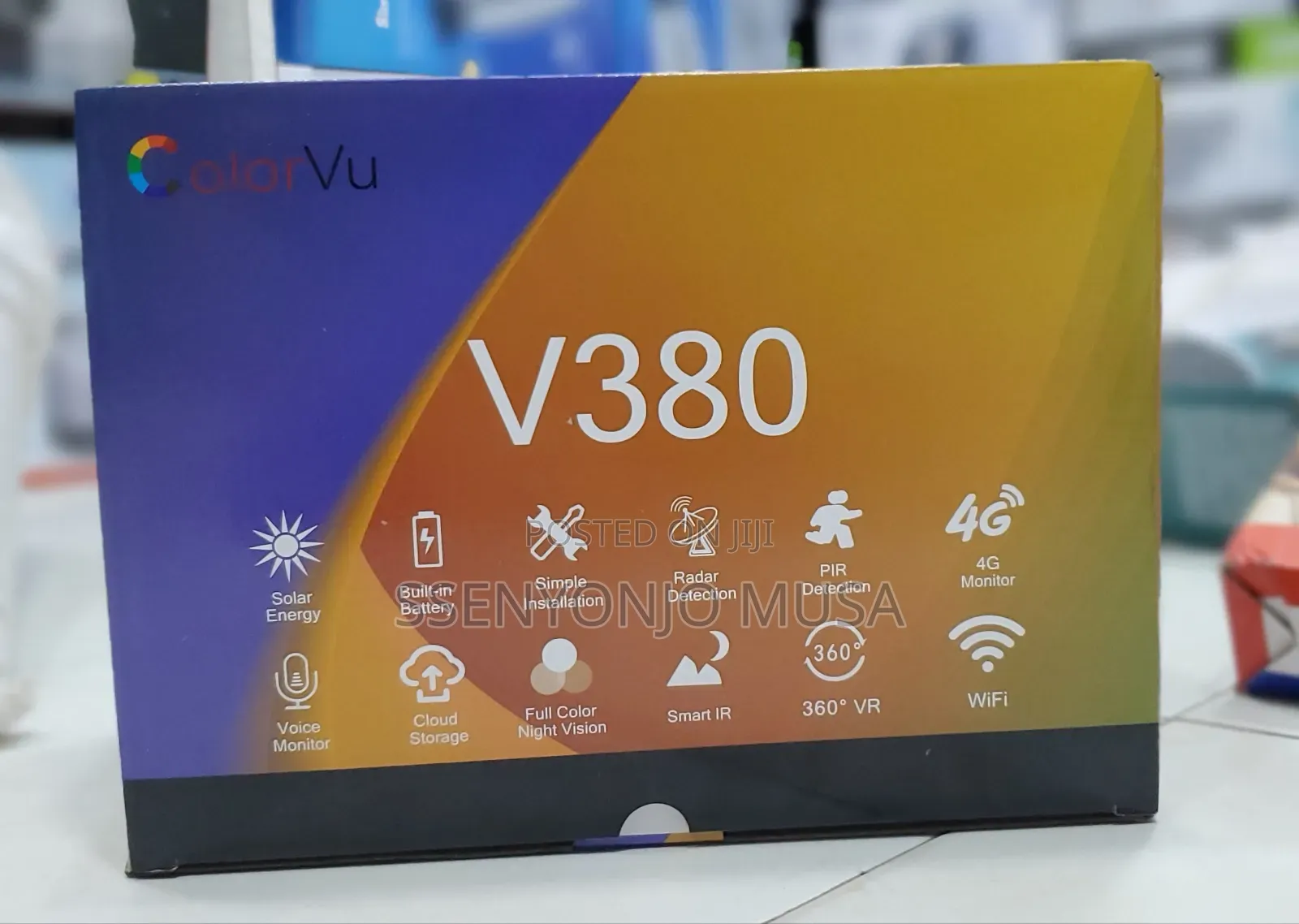 Low Power Solar Ai Smart Camera-Colorvu V380-Night Vision