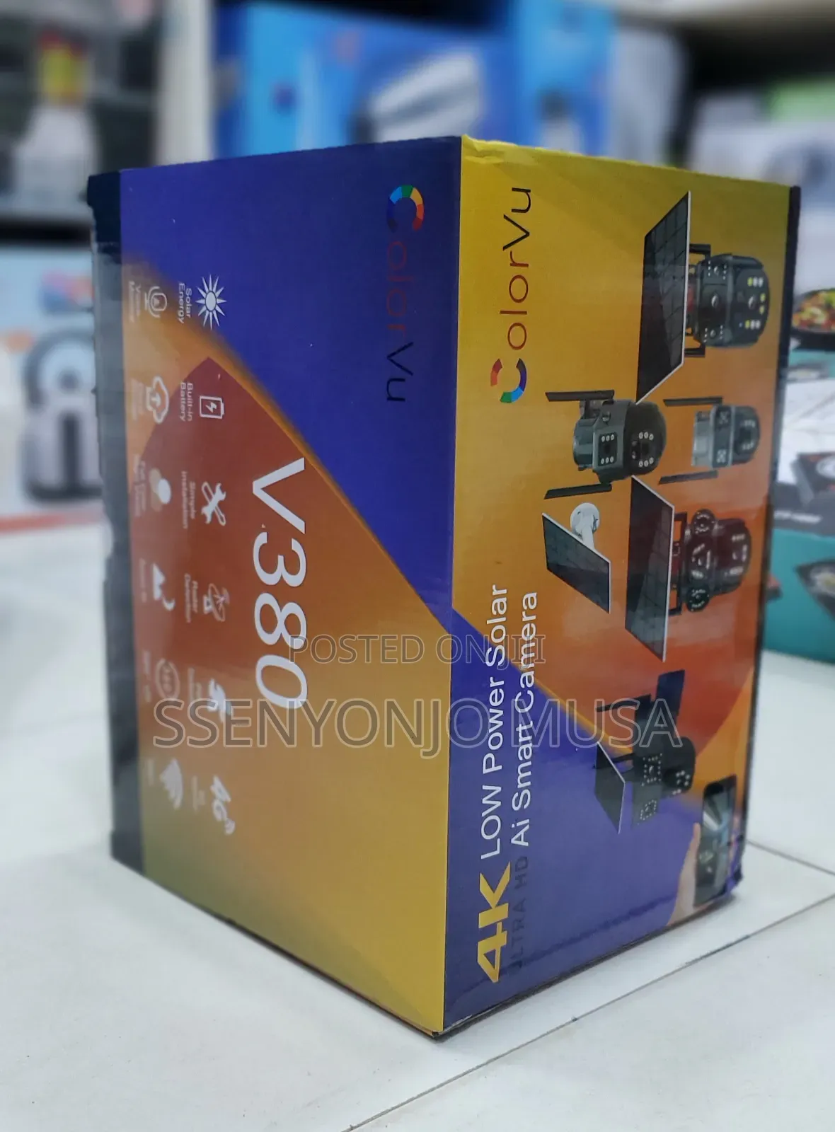 Low Power Solar Ai Smart Camera-Colorvu V380-Night Vision