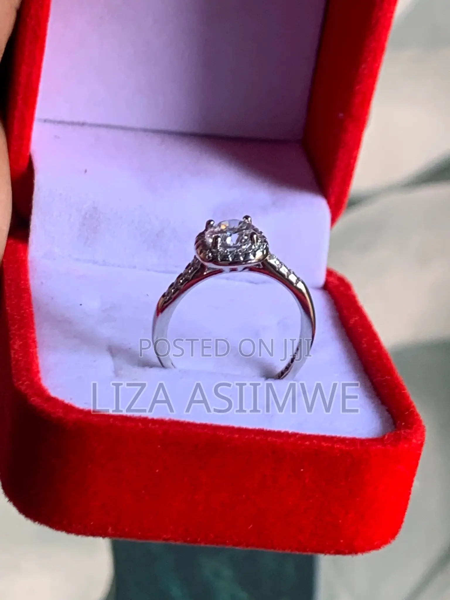 Cushion Cut Zircon Adjustable Engagement Ring