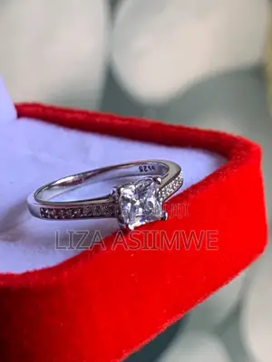 Princess Cut Silver Engagement Ring in Size (17) (7)
