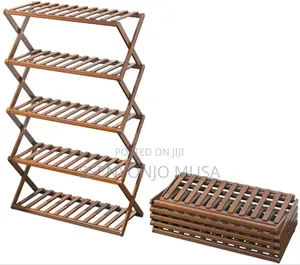 Foldable Bamboo Shoe Storage Shelf-Multi-Tier Shoe Organizer