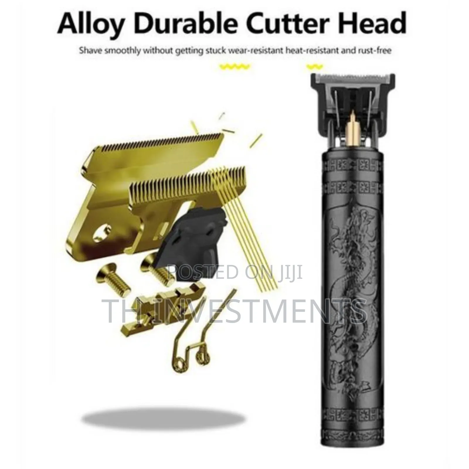 Rechargeable Metal Simple Style Hair Clipper Black