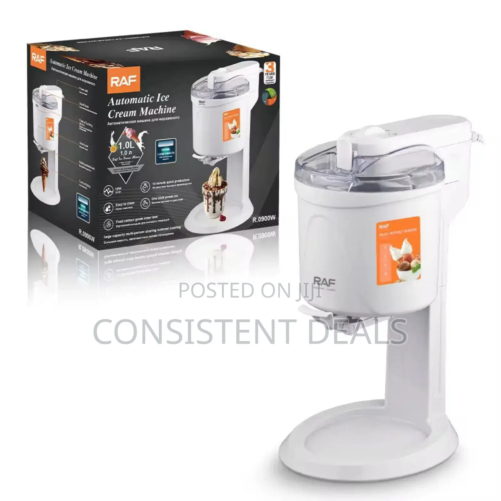 RAF 1000mls Electric Ice Cream Maker Machine