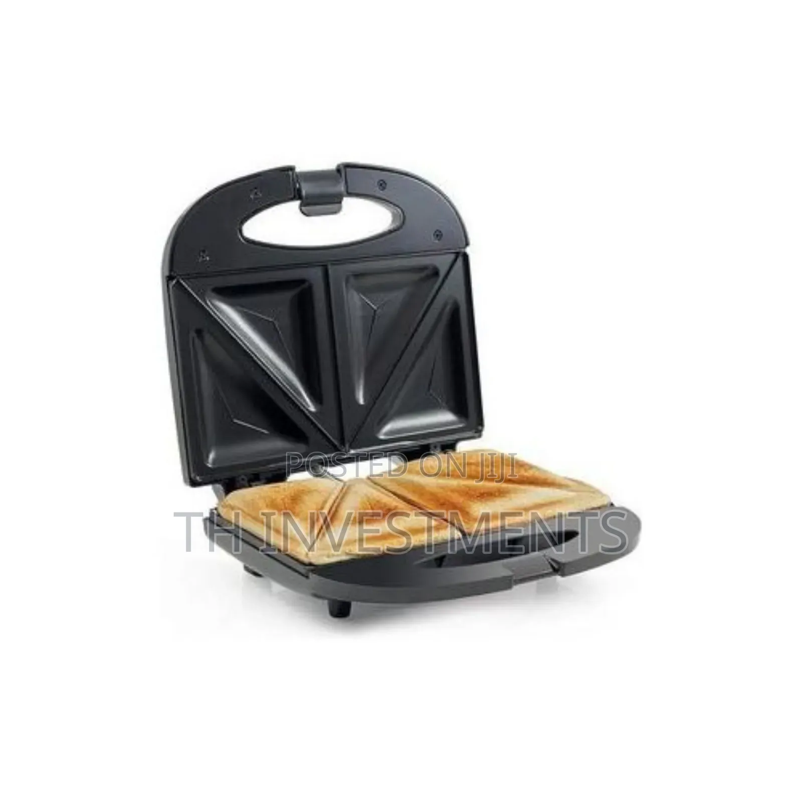 2 Slice Sandwich Maker, Waffle Plate - Black