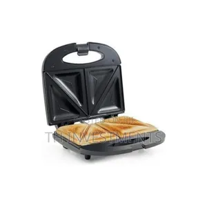 2 Slice Sandwich Maker, Waffle Plate - Black