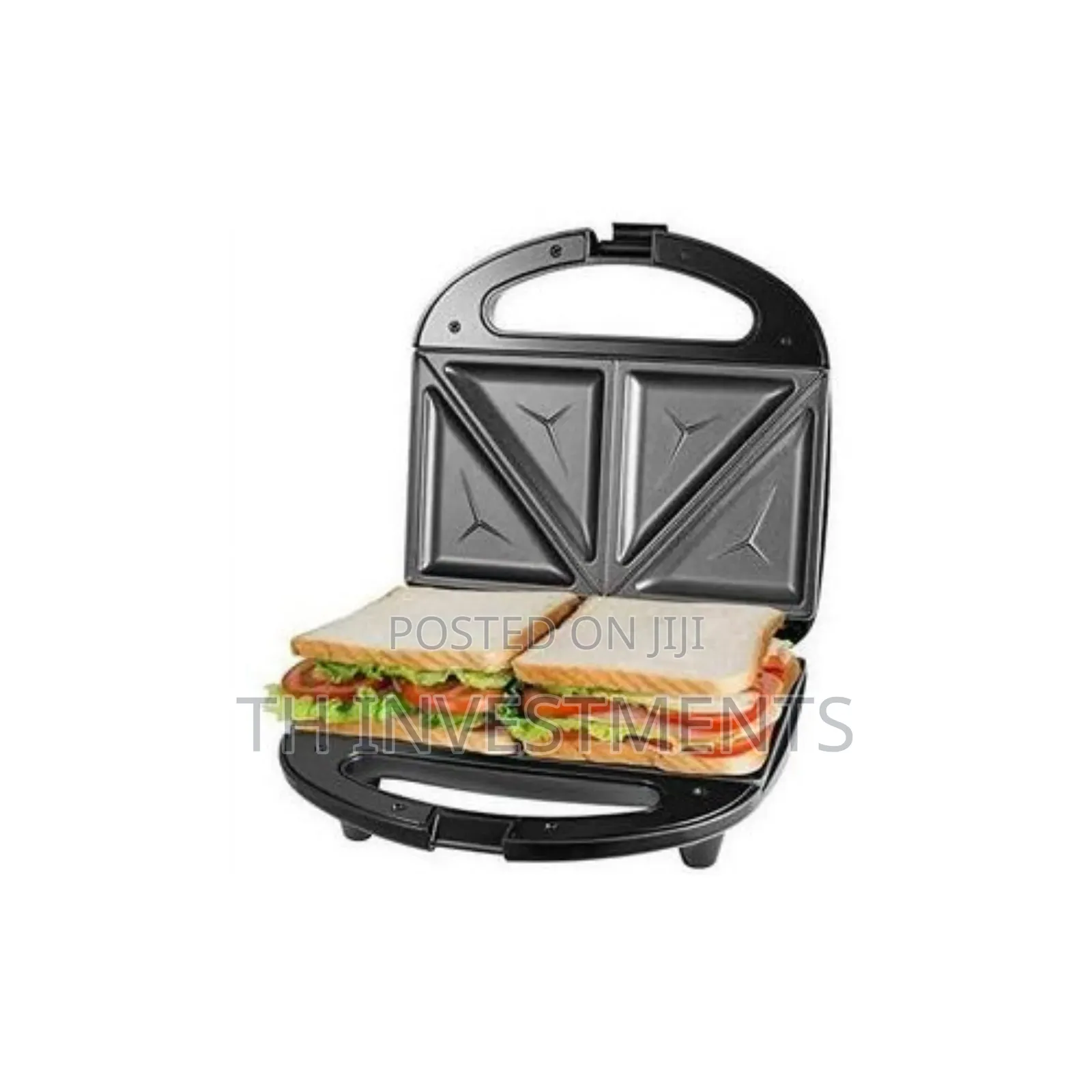 2 Slice Sandwich Maker, Waffle Plate - Black