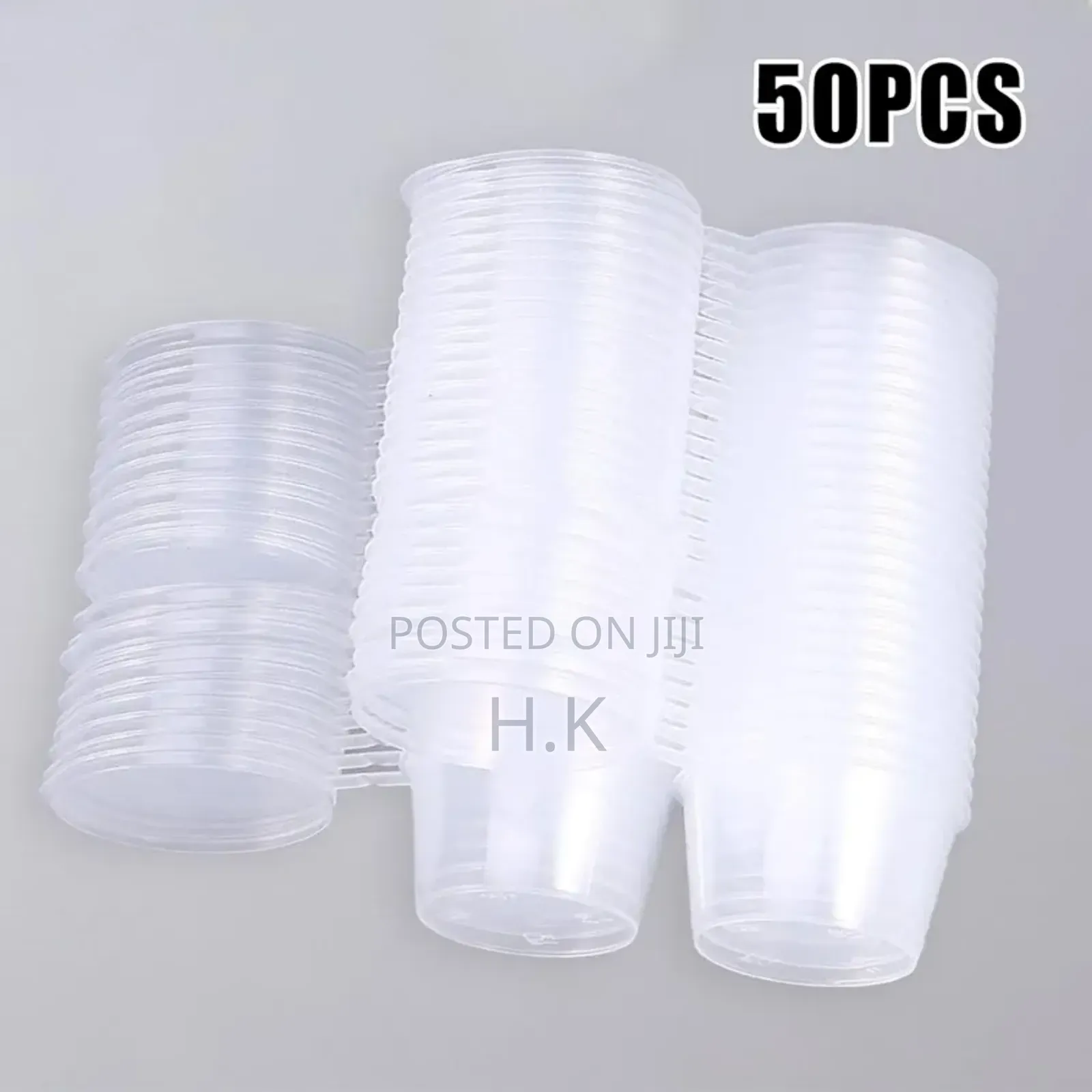 Disposable Plastic Cups With Covers 1oz (50pcs)