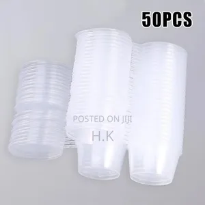 Disposable Plastic Cups With Covers 1oz (50pcs)