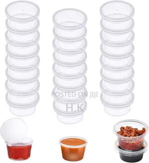 Disposable Plastic Cups With Covers 1oz (50pcs)