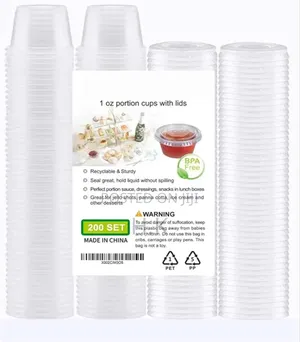 Disposable Plastic Cups With Covers 1oz (50pcs)