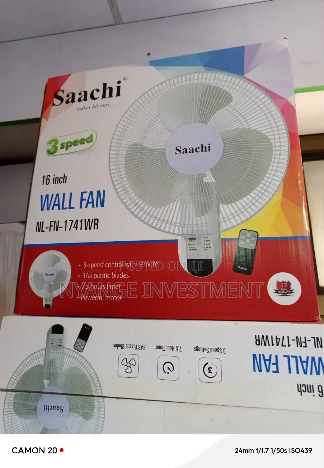 Sachi Wall Fan With a Remote