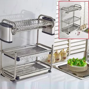 3-Layer Stainless Steel Kitchen Organizer Rack - Dish Drying