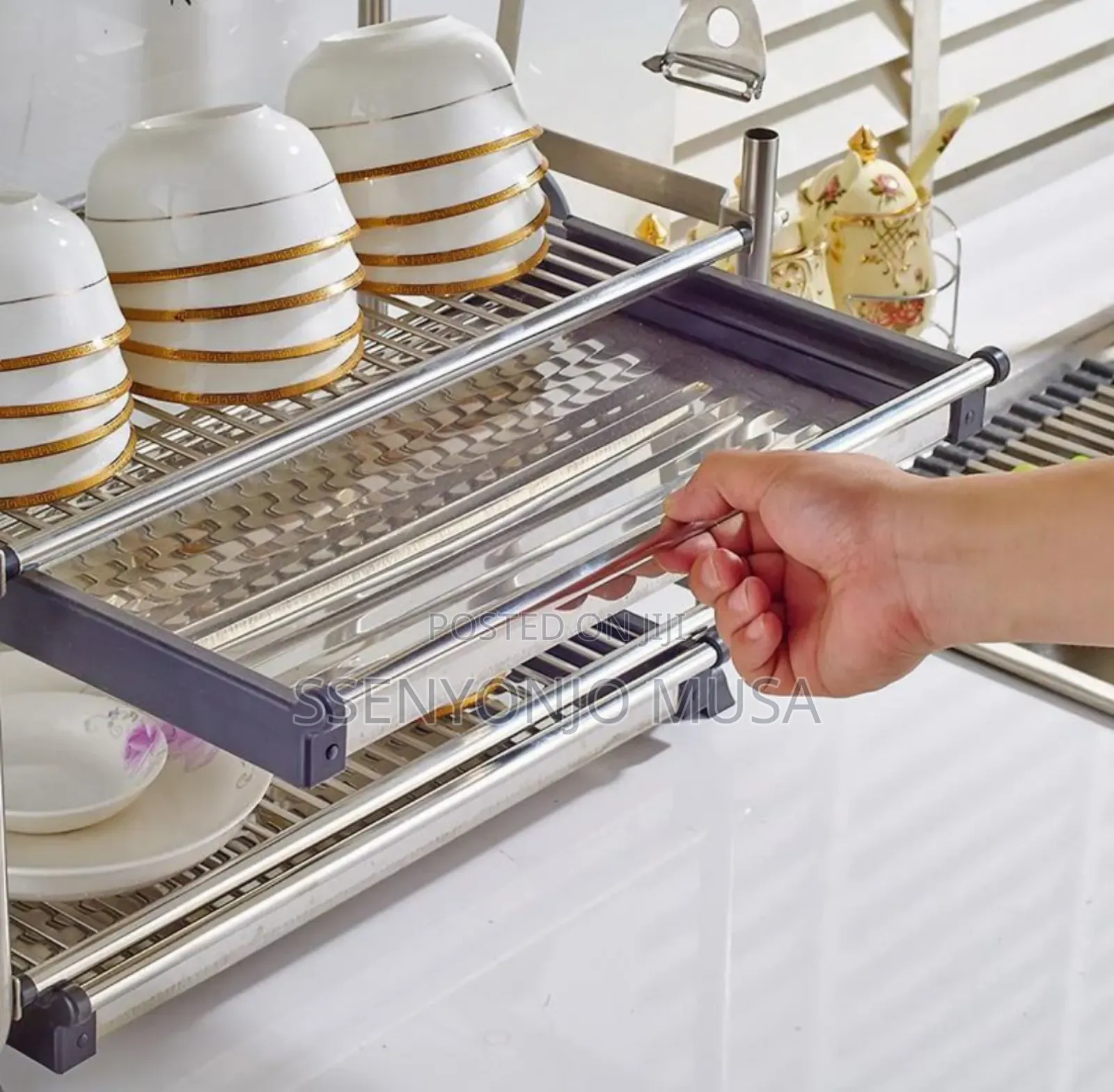 3-Layer Stainless Steel Kitchen Organizer Rack - Dish Drying