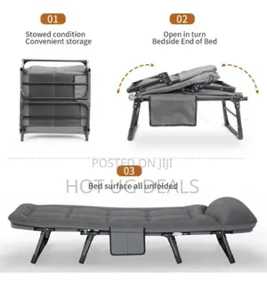 Foldable Camping Bed - Grey