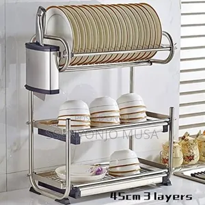 3-Layer Stainless Steel Kitchen Organizer Rack - Dish Drying