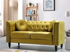 Yellow Old Two Sofa Set