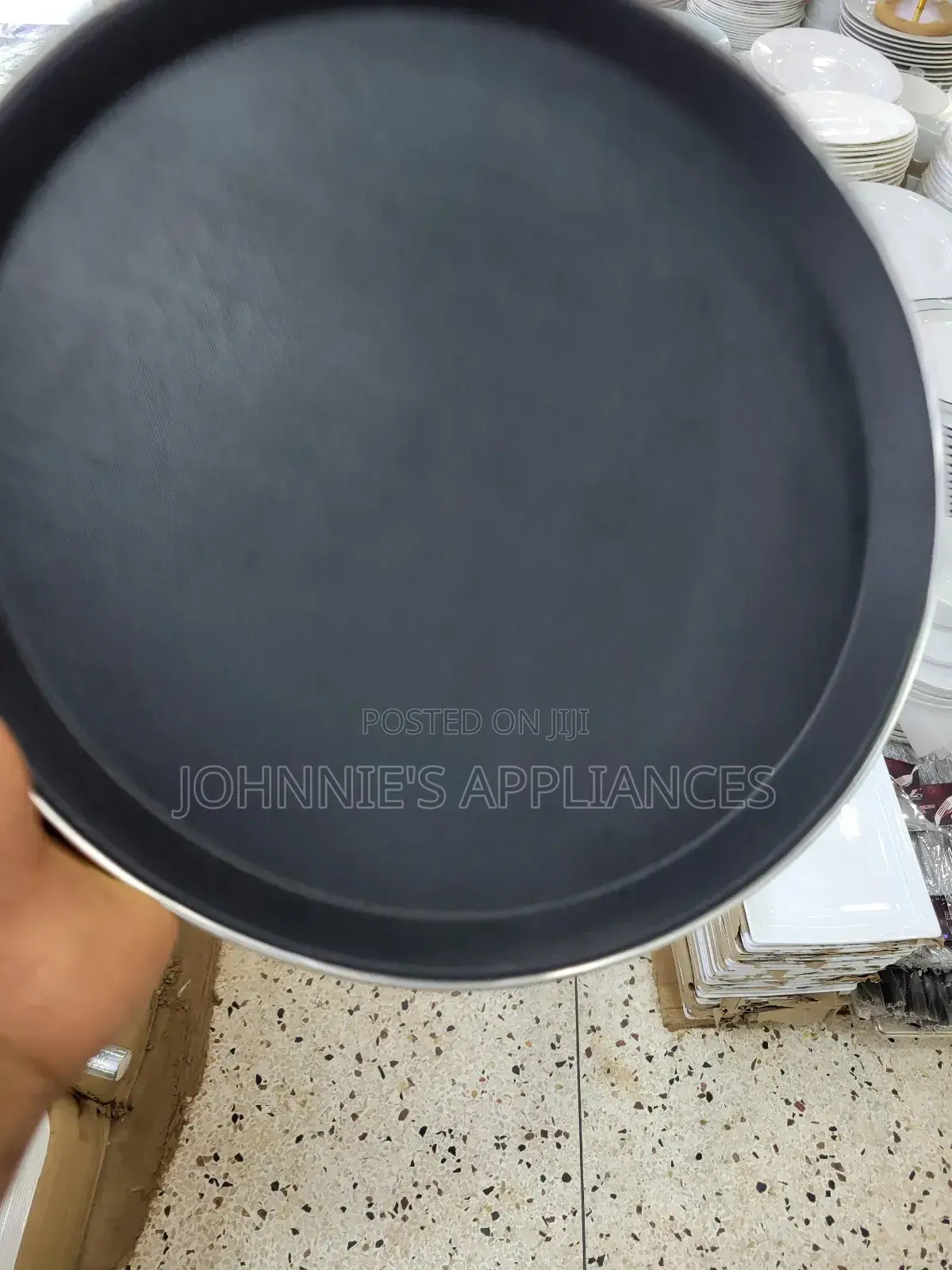 Anti Non Slip Serving Trays Black Both Round And Square