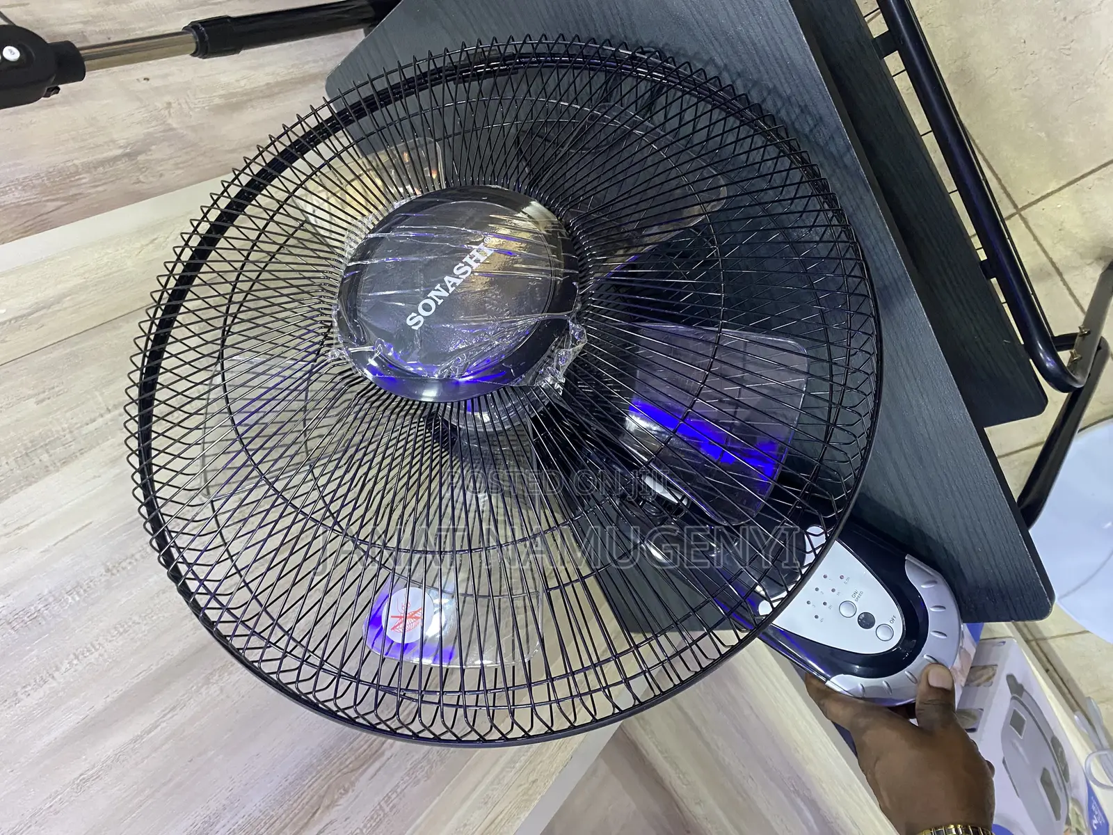 Black Wall Mounted Fan With Remote
