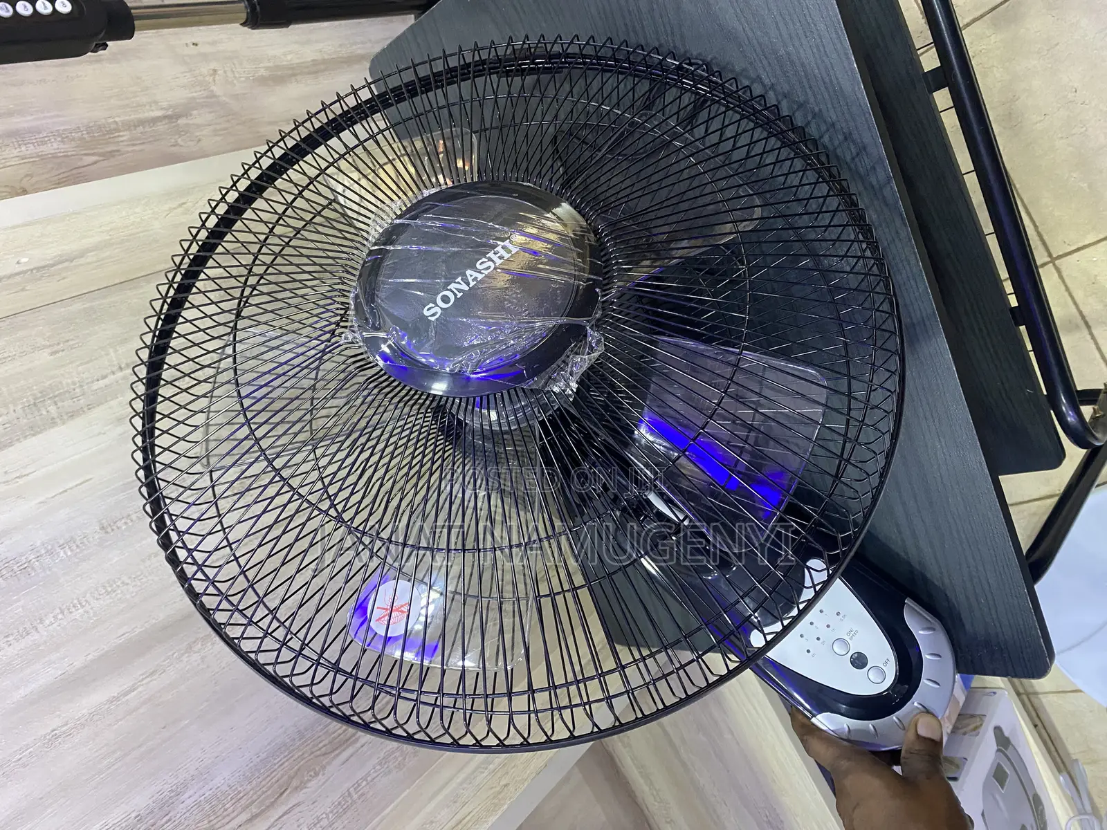 Black Wall Mounted Fan With Remote