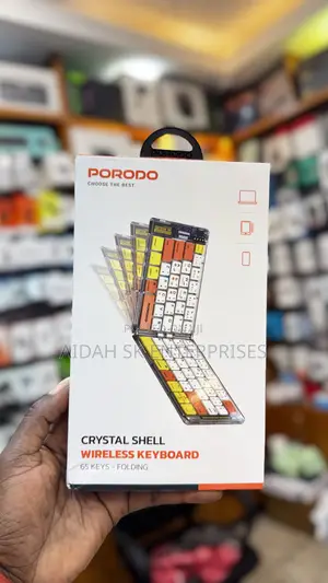 Porodo Crystal Shell Wireless Keyboard Foldable